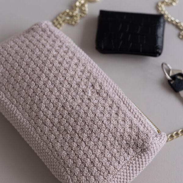 Strikket Clutch K&aelig;de Petra, husted violet, By LOHN