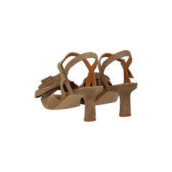 H&oslash;jh&aelig;let Sandal med volumin&oslash;s rosedetalje, dessert, ANGULUS