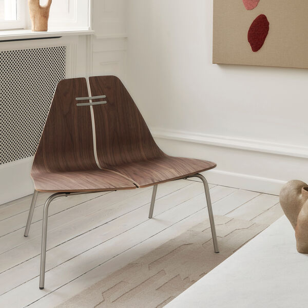 PK23&trade; loungestol, lakeret valn&oslash;d/st&aring;l, Fritz Hansen