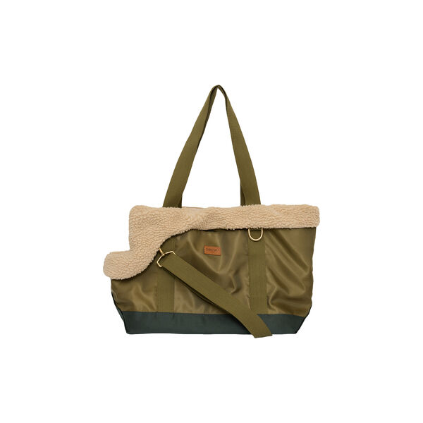 Hundetaske med teddy inderfor, olive, Drew's Dogwear