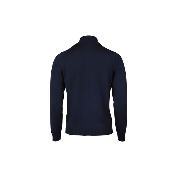 Sweater Knitted Half Zip Merino Wool, navy, Stenströms