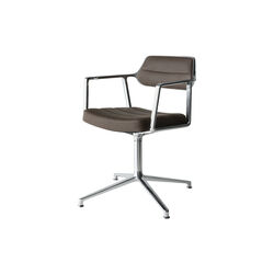 Vipp453 Swivel Chair with Gliders, Havanna/aluminium, Vipp