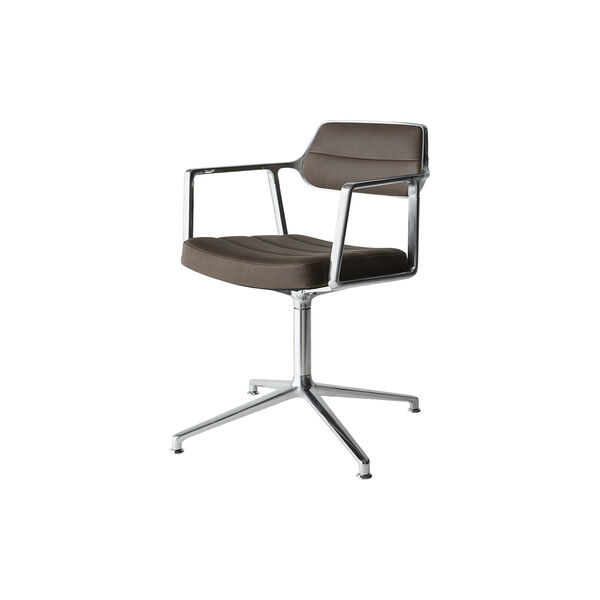 Vipp453 Swivel Chair with Gliders, Havanna/aluminium, Vipp