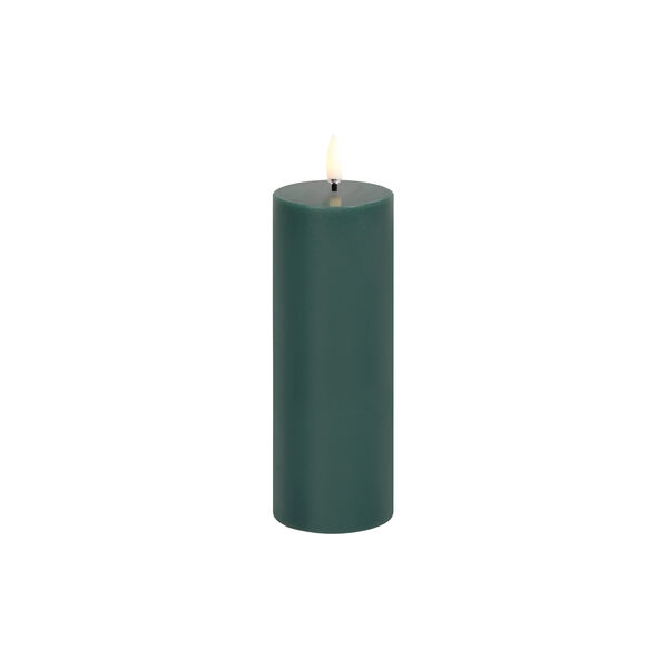 LED pillar candle, pine green, Uyuni Lighting