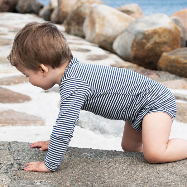 Baby Body Stripe, navy/offwhite, Serendipity