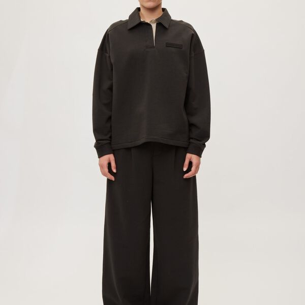 Sweat Shirt Polo One, almost black, Rethinkit