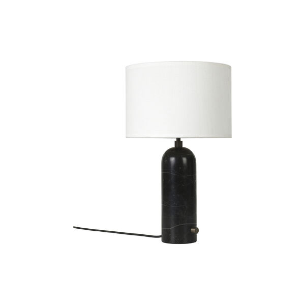 Gravity Table Lamp, black marble/white, GUBI