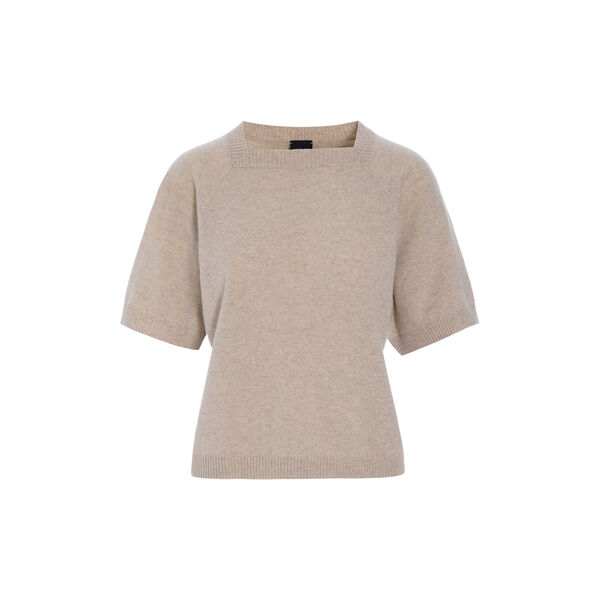 Kumo cashmere kort&aelig;rmet bluse, ivory melange, BITTE KAI RAND