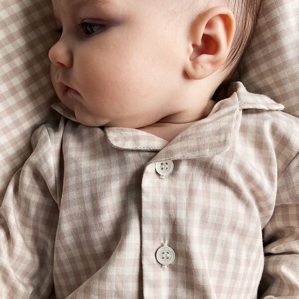 Classic PJ Suit, beige gingham Classic PJ Suit, beige gingham, Lalaby