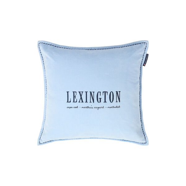 Logo Velvet Pillow Cover, blue, Lexington