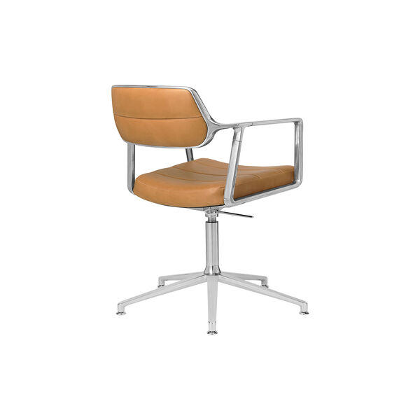 VIPP453 Swivel+ Chair with Gliders, camel/polished aluminium, Vipp