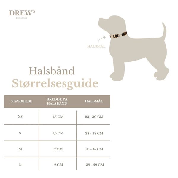 Bl&oslash;dt & Justerbart hundehalsb&aring;nd, olive, Drew's Dogwear