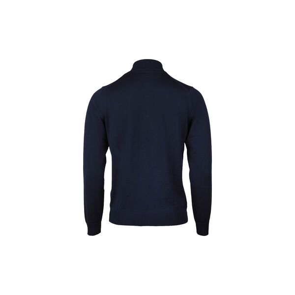 Sweater Knitted Half Zip Merino Wool, navy, Stenströms