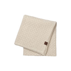 Strikket Plaid Square, beige melange, By LOHN