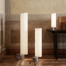 Unbound Floor Lamp, grey marble/canvas, GUBI