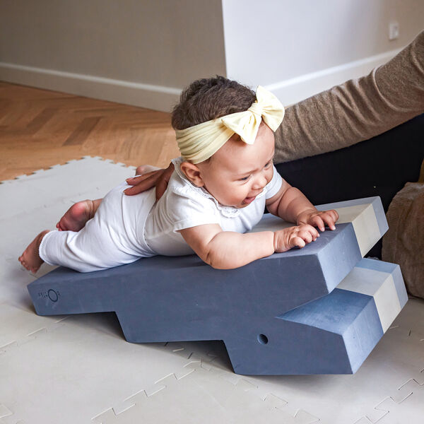 Krokodille L, cloudy blue, bObles