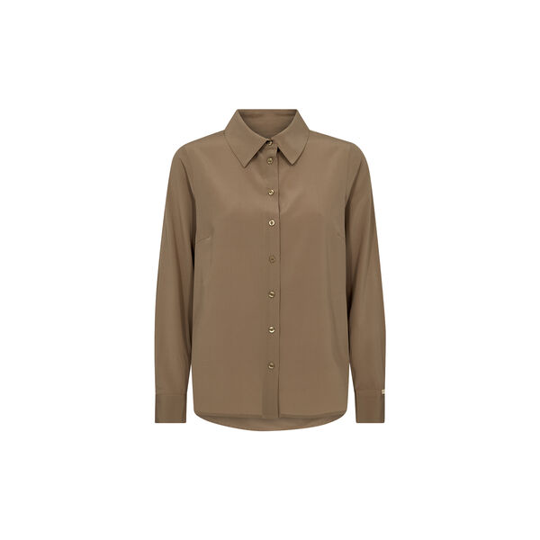 PD-Percy Silk Shirt, lead brown, Pieszak