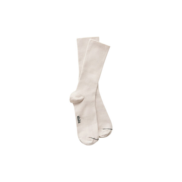 Cotton Rib Socks, milk, Aiayu