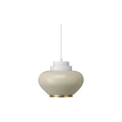 Pendant Light A333 &ldquo;Turnip&ldquo;, white/linen/brass-plated, Artek