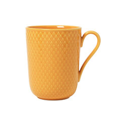 Rhombe Color krus med hank, gul, Lyngby Porcel&aelig;n