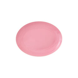 Rhombe Color ovalt serveringsfad, rosa, Lyngby Porcel&aelig;n