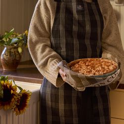 Linen/Cotton Apron, black/white, Lexington