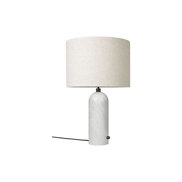 Gravity Table Lamp, white marble/canvas, GUBI