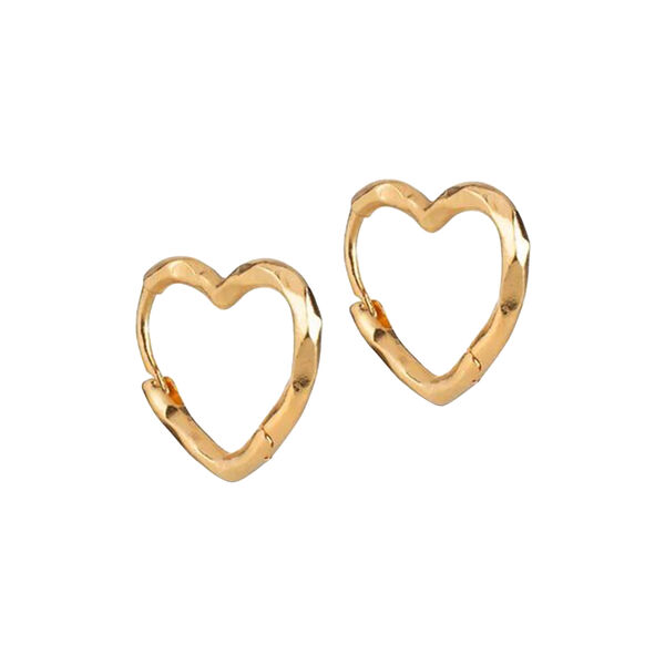 Organic&nbsp;Heart&nbsp;hoops, forgyldt, ENAMEL Copenhagen