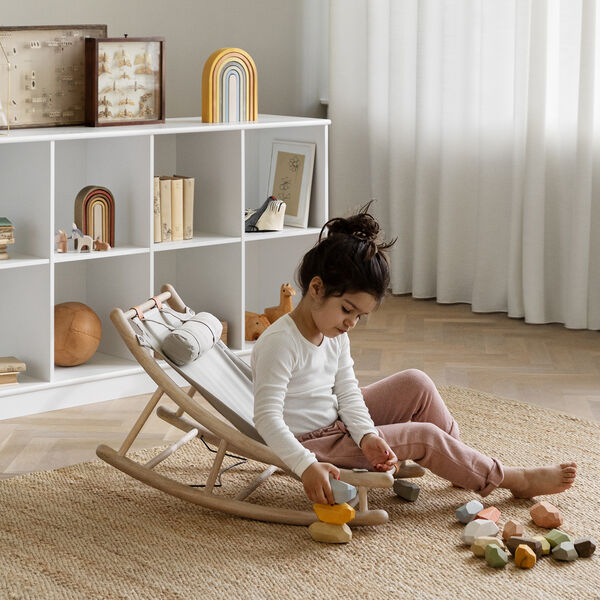 Wood junior vippestol, eg/natur, Oliver Furniture