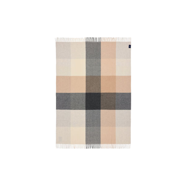 Icons Checked&nbsp;Recycled&nbsp;Wool&nbsp;Throw, white/beige/grey, Lexington