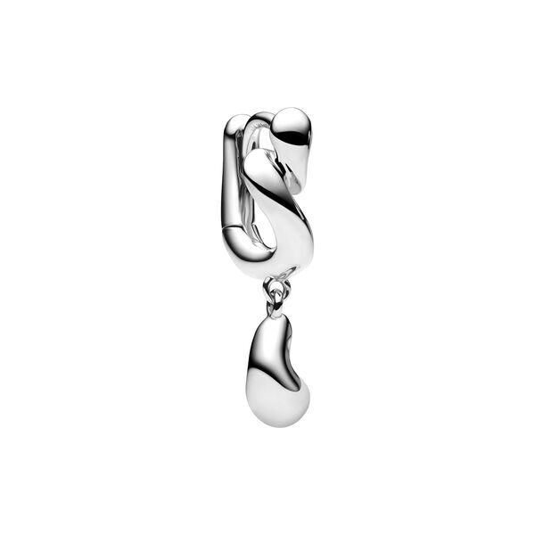 Whirl Drop Huggie Left, silver, Maria Black