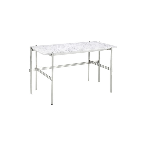 TS Desk, white carrara marble/steel, GUBI