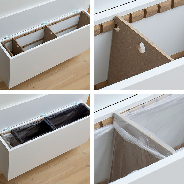 SORTED Standard Wide affaldssortering, snow white, DesignLife