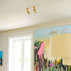 Luminar v&aelig;g-/loftspot, messing, Rama Lights