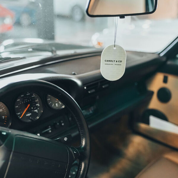 No. 1 Scented Car/Room Tag, Geranium/Incense, Candly & Co