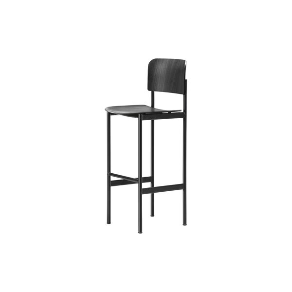 Plan Barstool, black lacquered ash/black, Fredericia Furniture