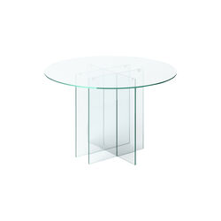 Anouk Round Glass Dining Table, transparent, Westwing Collection