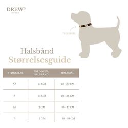 Bl&oslash;dt & Justerbart hundehalsb&aring;nd, chocolate, Drew's Dogwear