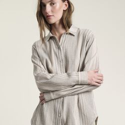 Shiko smal skjorte, ivory/black stitch, BITTE KAI RAND