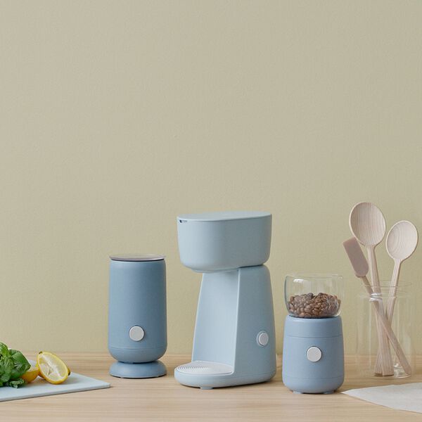 FOODIE elektrisk mælkeskummer, dusty blue, RIG-TIG