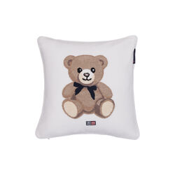 Icons Teddy Organic Cotton Velvet Pillow, white/beige, Lexington