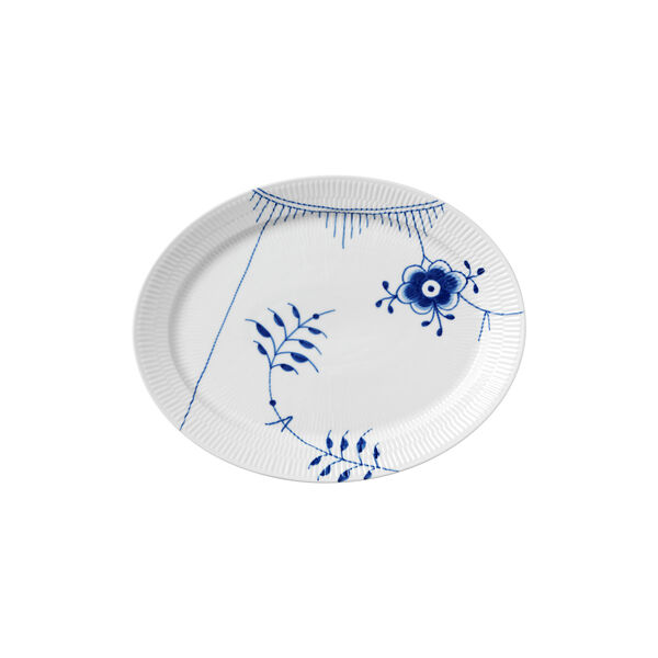 Bl&aring; Mega Riflet Ovalt Fad 34 cm, Royal Copenhagen