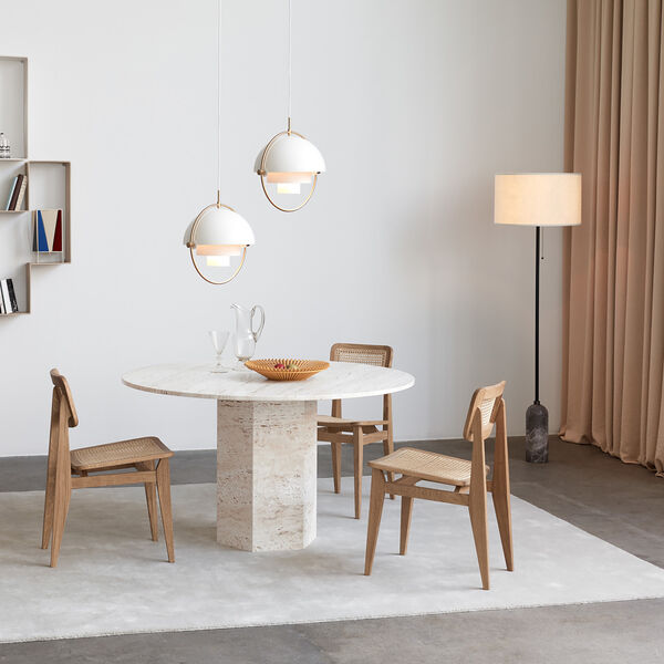 Gravity Floor Lamp, grey marble/canvas, GUBI