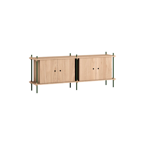 Shelving Sideboard, oak/pine green, MOEBE