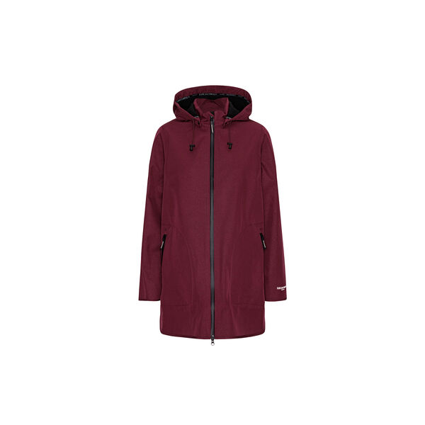 Raincoat, maroon banner, Ilse Jacobsen Hornb&aelig;k