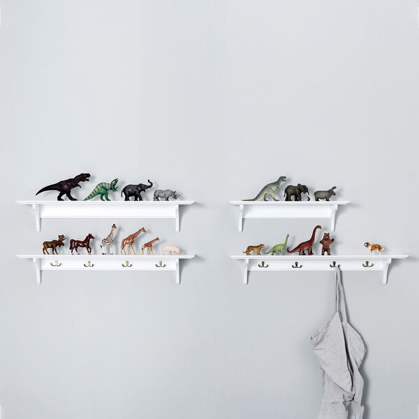 Seaside hylde med kroge, 90x20 cm, Oliver Furniture