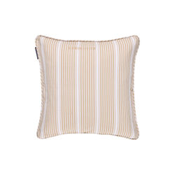 Icons Classic Striped Organic Cotton Twill Pillow Cover, beige/white, Lexington