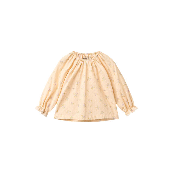 Blouse Merle, barely apricot flowers, Wheat