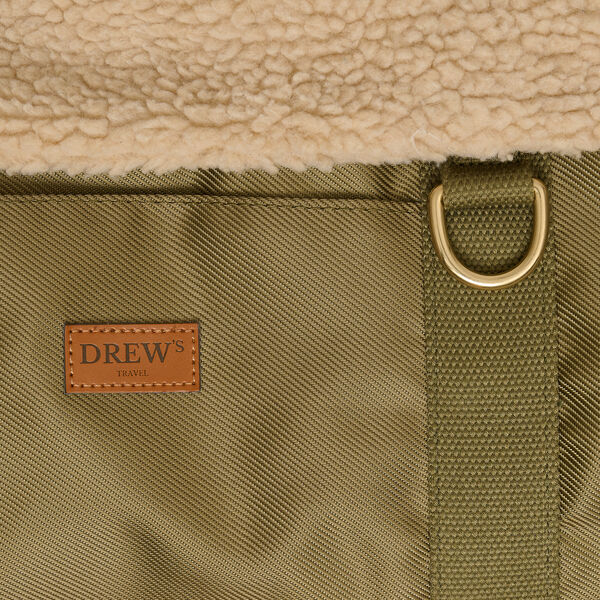 Hundetaske med teddy inderfor, olive, Drew's Dogwear