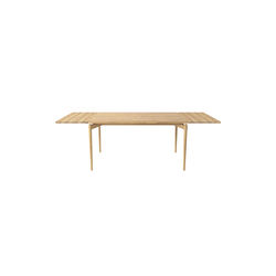 PURE spisebord L140 inkl. 2 till&aelig;gsplader, hvidolieret eg, Bruunmunch Furniture